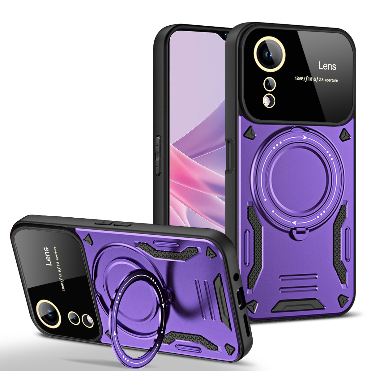 

Rotierender Ring -kickstand -fall Für Oppo A78 5G PC+TPU Magnetische Telefonabdeckung Kompatibel Mit Magsafe - Lila, Oppo A78 5G