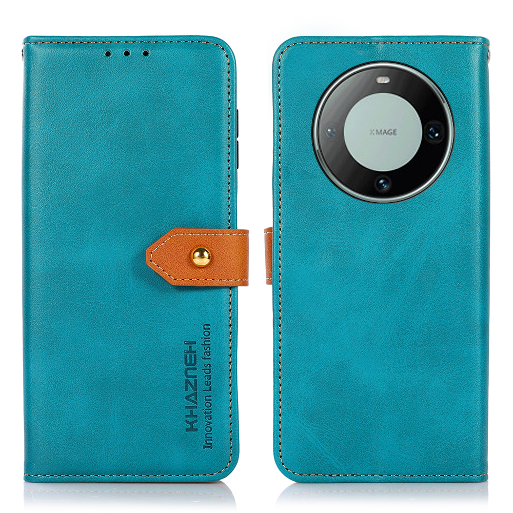 

Khazneh Für Huawei Mate 60 Pro Cowide Textur Lederstand Hülle Anti-schock-brieftasche Telefonabdeckung - Blau, Huawei Mate 60 Pro