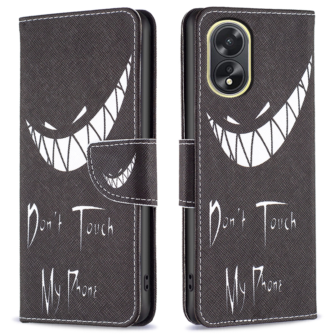 

PU Leder -telefonabdeckung Für Oppo A38 4g, Musterdruck Telefonhülle Mit Stand Wallet - Berühre Mein Handy Nicht, Oppo A38 4G