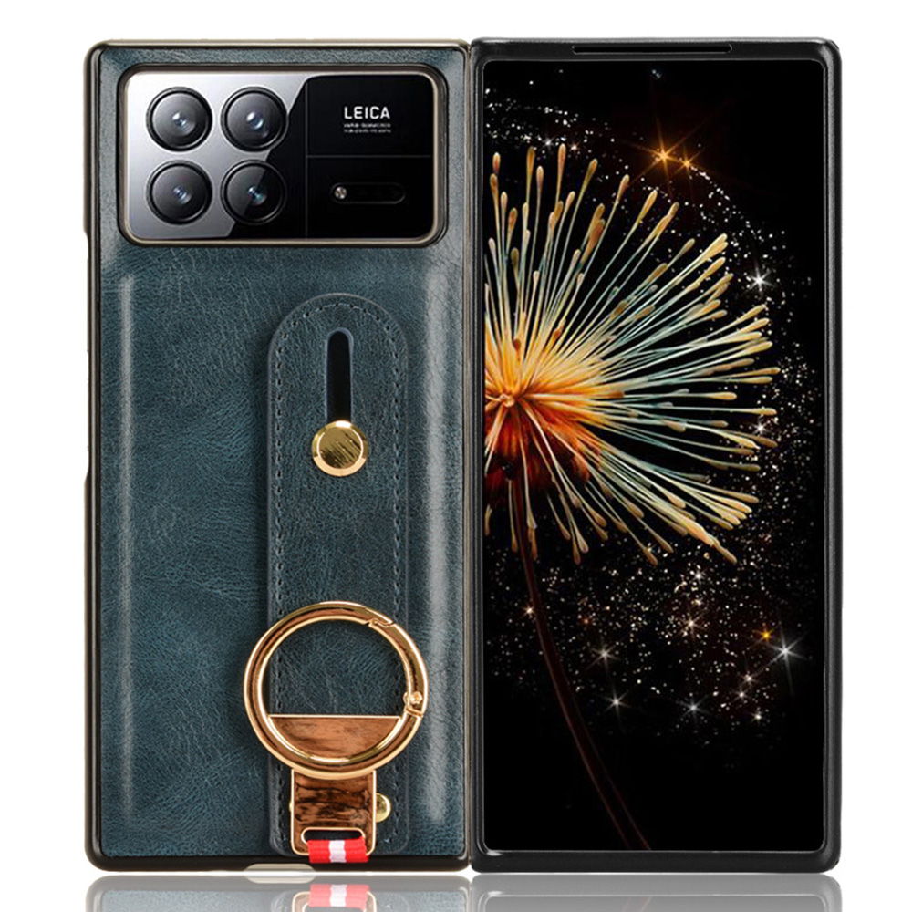 

Für Xiaomi Mix Fold 3 5g Armband Kickstand Phone Hülle PU -leder -pc+tpu -faltabdeckung Mit Nackengurt - Blau, Xiaomi Mix Fold 3 5G