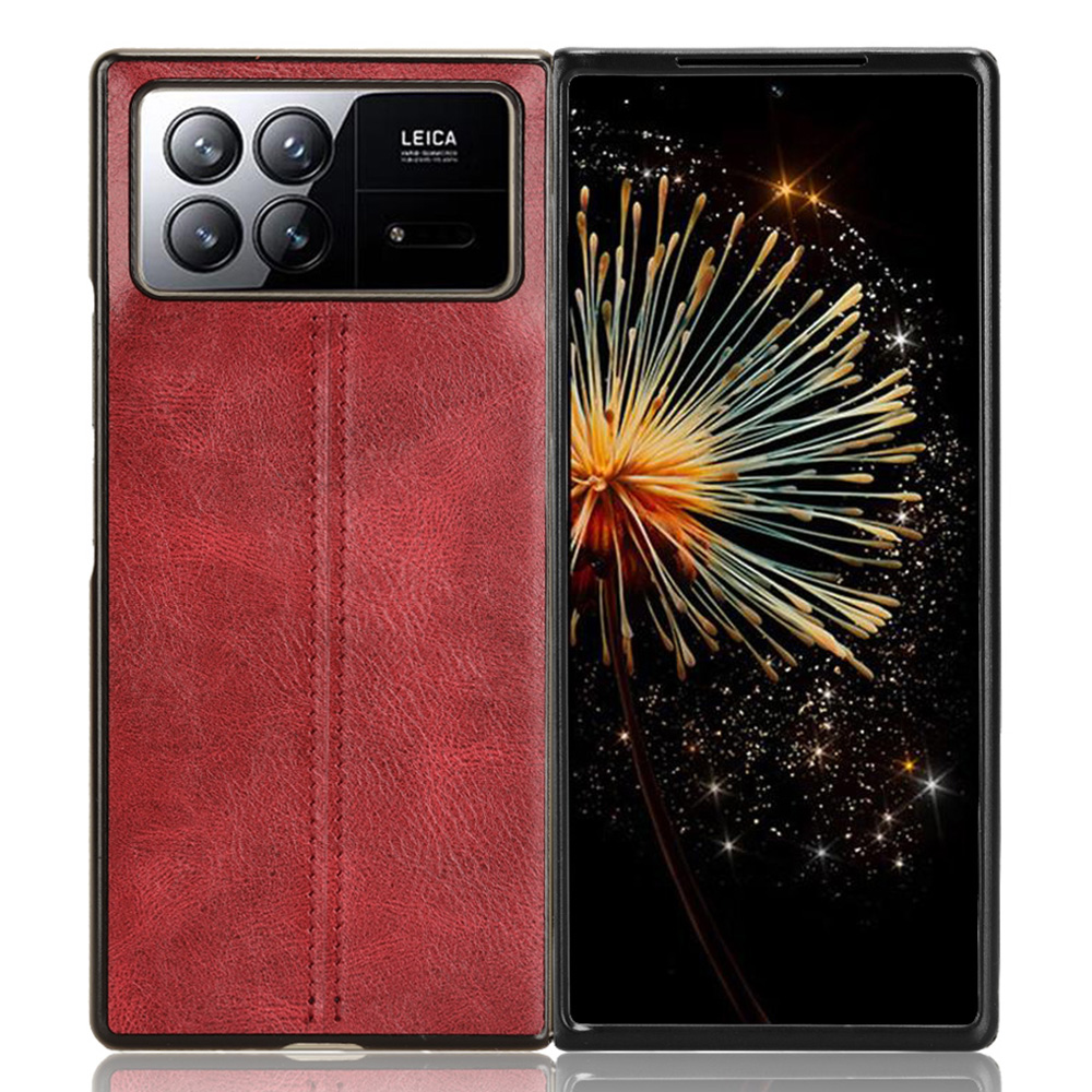 

Für Xiaomi Mix Fold 3 5G Schockdes Schutzhülle Stitching Line PU Leder Beschichtete PC+TPU -telefonabdeckung - Rot, Xiaomi Mix Fold 3 5G