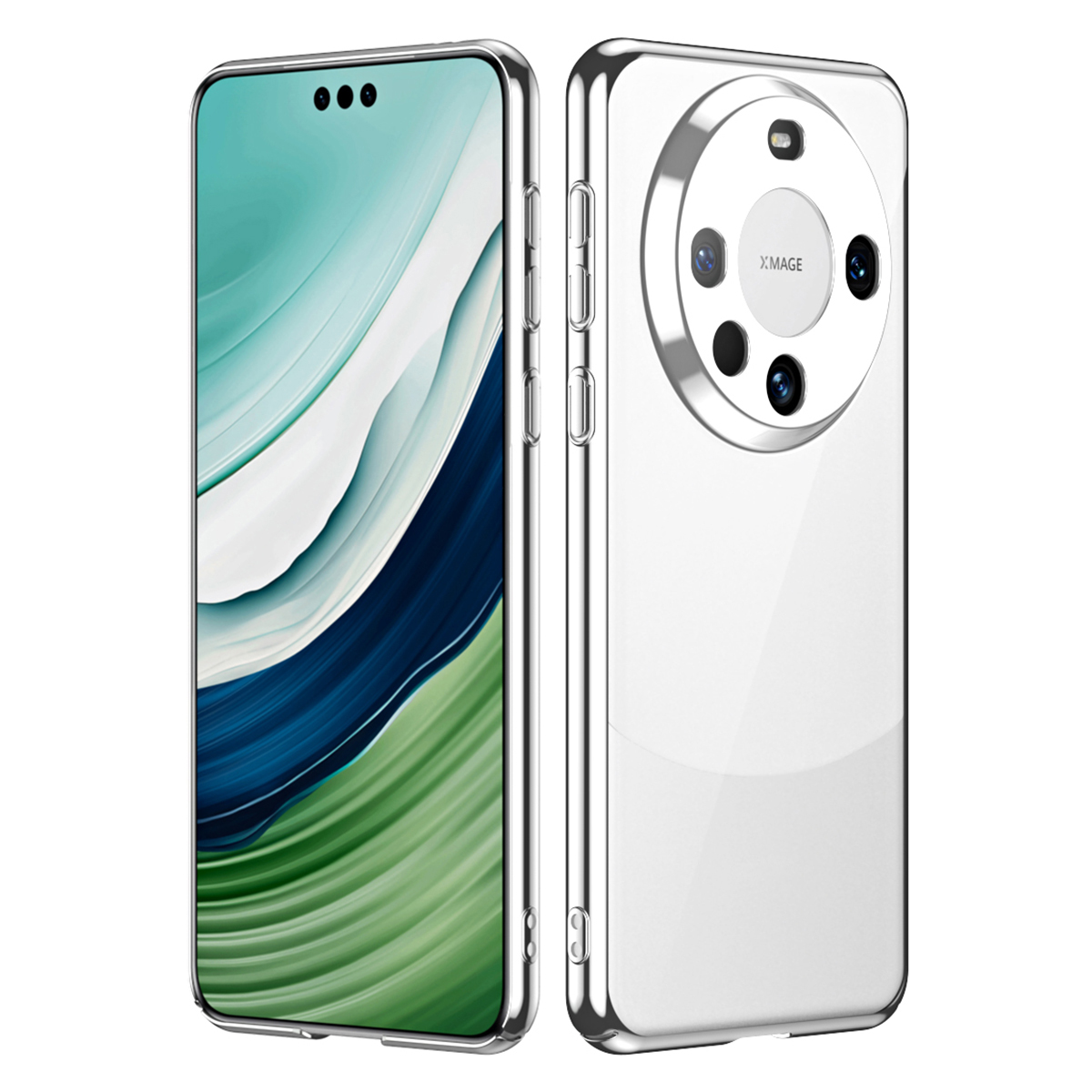 

Für Huawei Mate 60 Pro Drop-of-pc-telefonhülle Elektroplieren Von Stoßdämpfer Mobiltelefonabdeckung - Weiß, Huawei Mate 60 Pro