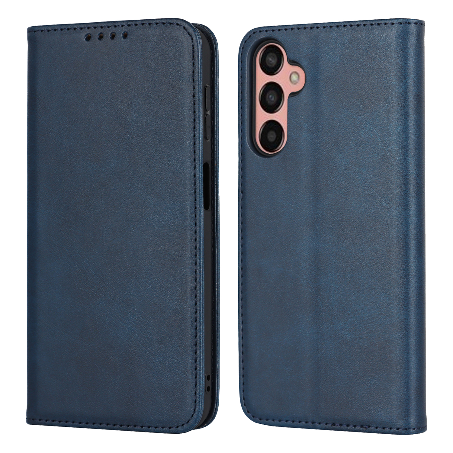 

Für Samsung Galaxy A25 5G Kälbertextur Schutzhülle Anti-drogen-leder-standard-brieftasche Telefonabdeckung - Blau, Galaxy A25 5G