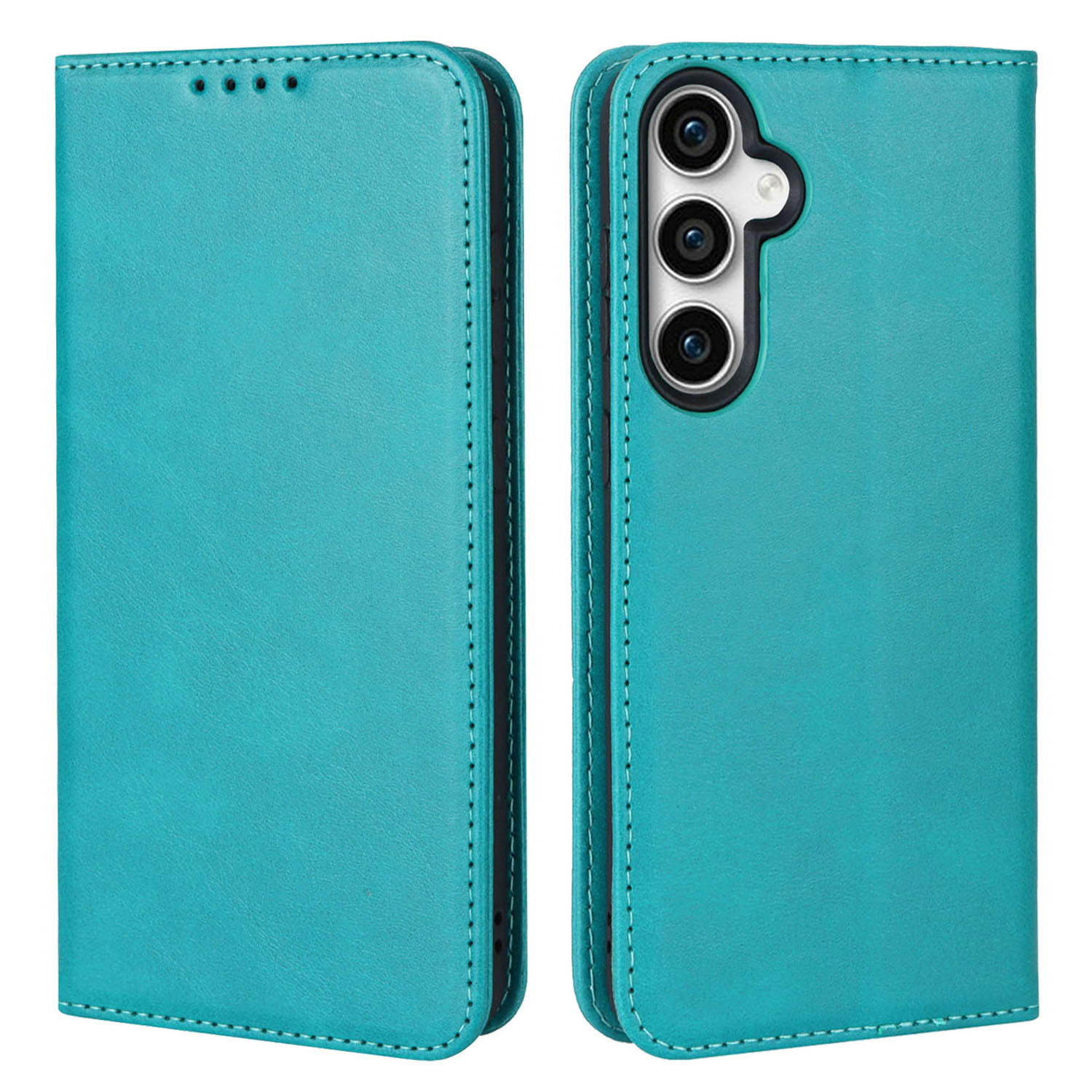 

Für Samsung Galaxy S23 fe Kälbertextur Anti-fall-hülle Leder-brieftasche Telefonabdeckung - Himmelblau, Galaxy S23 FE