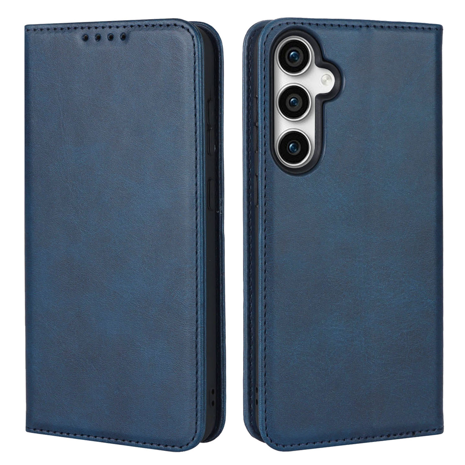 

Für Samsung Galaxy S23 fe Kälbertextur Anti-fall-hülle Leder-brieftasche Telefonabdeckung - Blau, Galaxy S23 FE