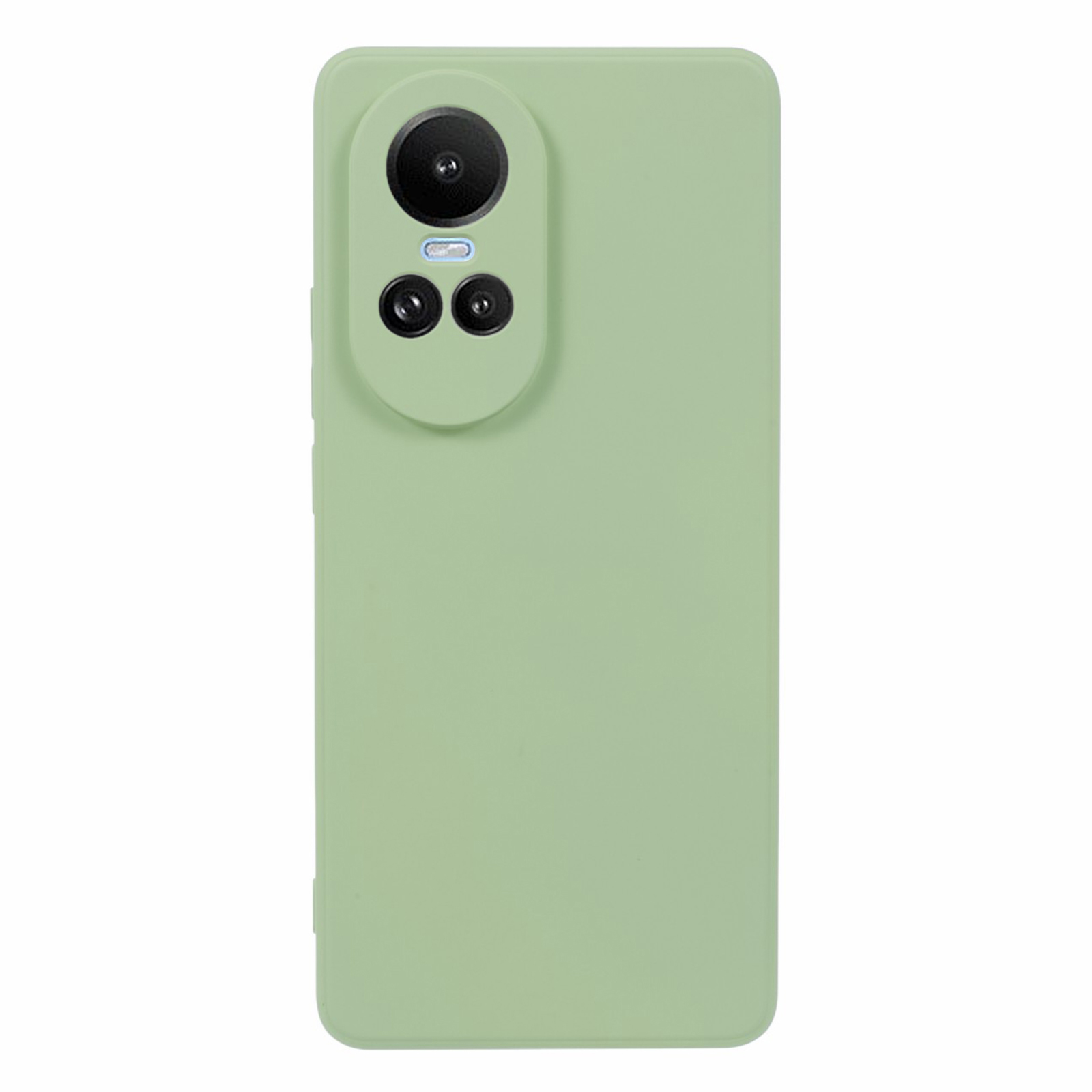 

Für Oppo Reno10 5G (global) Fall Gummiziert TPU Faserfaser Telefonabdeckung - Matcha Green, Oppo Reno10 5G (Global)
