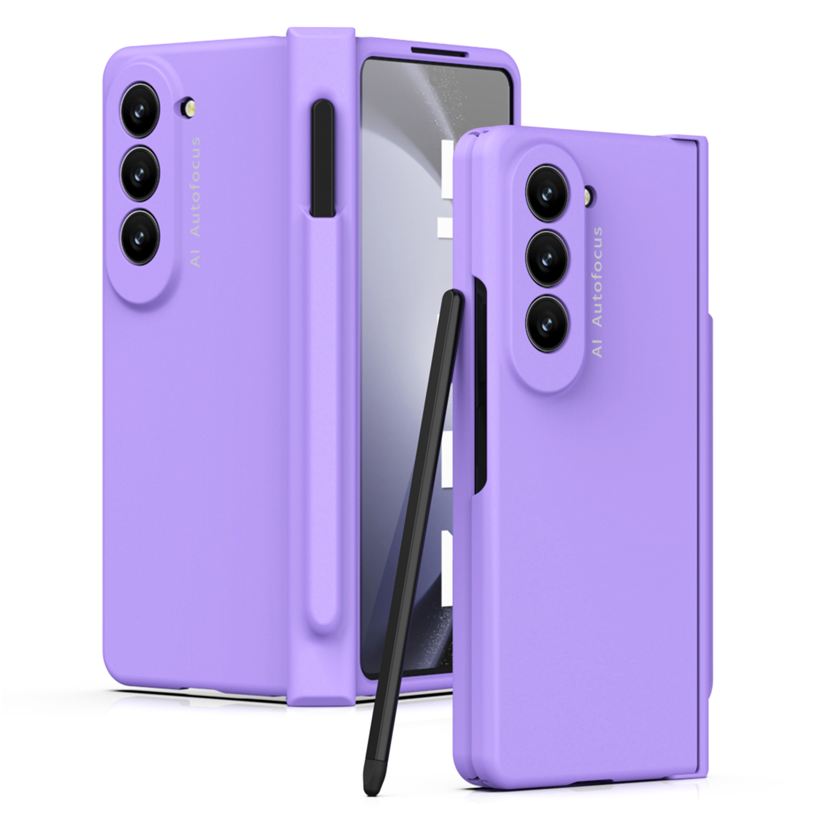 

Für Samsung Galaxy Z Fold5 5G PC Phone Hülle Anti-drop-abdeckung Mit Temperamentvollem Gla-screenfilm Und Stift - Lila, Galaxy Z Fold5 5G