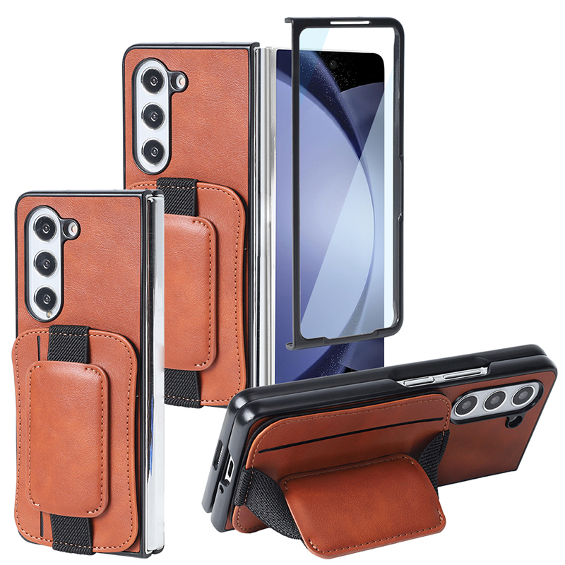 

Für Samsung Galaxy Z Fold5 5G Case Rotary Kickstand Card Slot -telefonabdeckung - Braun, Galaxy Z Fold5 5G