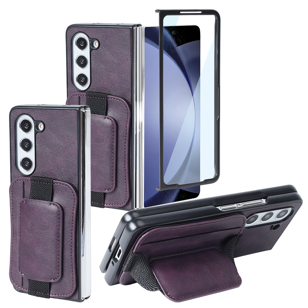 

Für Samsung Galaxy Z Fold5 5G Case Rotary Kickstand Card Slot -telefonabdeckung - Lila, Galaxy Z Fold5 5G