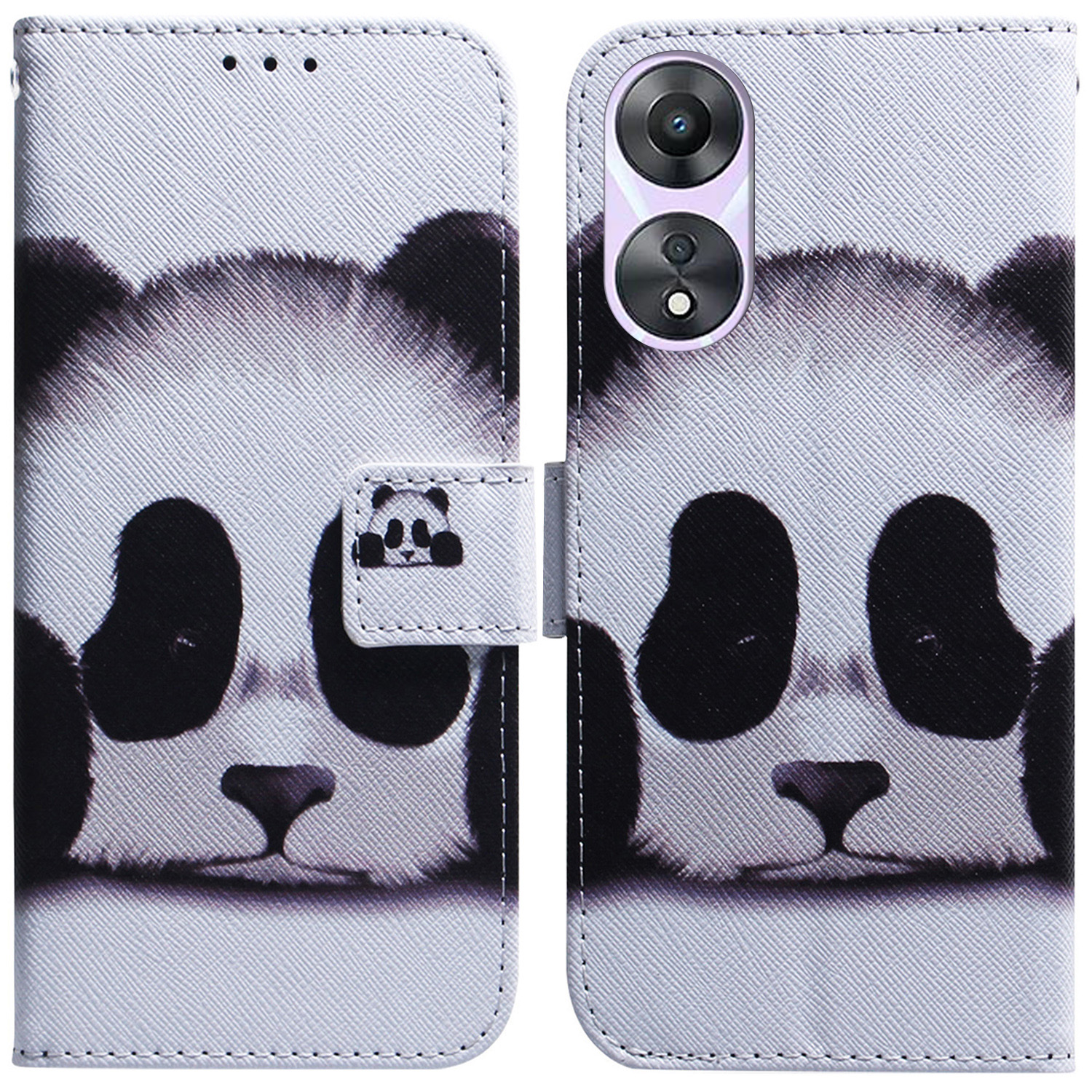 

Für Oppo A78 4G -koffer -muster -druck PU Leder Brieftasche Telefonabdeckung - Panda, Oppo A78 4G