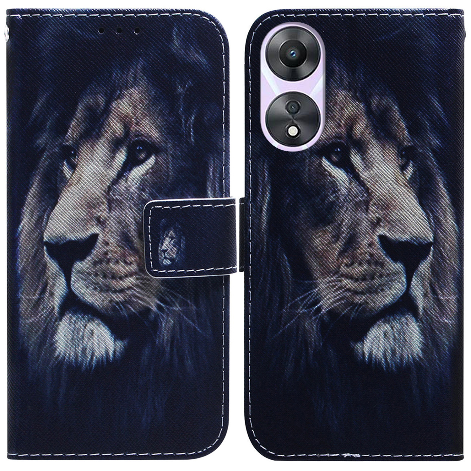 

Für Oppo A78 4G -koffer -muster -druck PU Leder Brieftasche Telefonabdeckung - Löwe, Oppo A78 4G