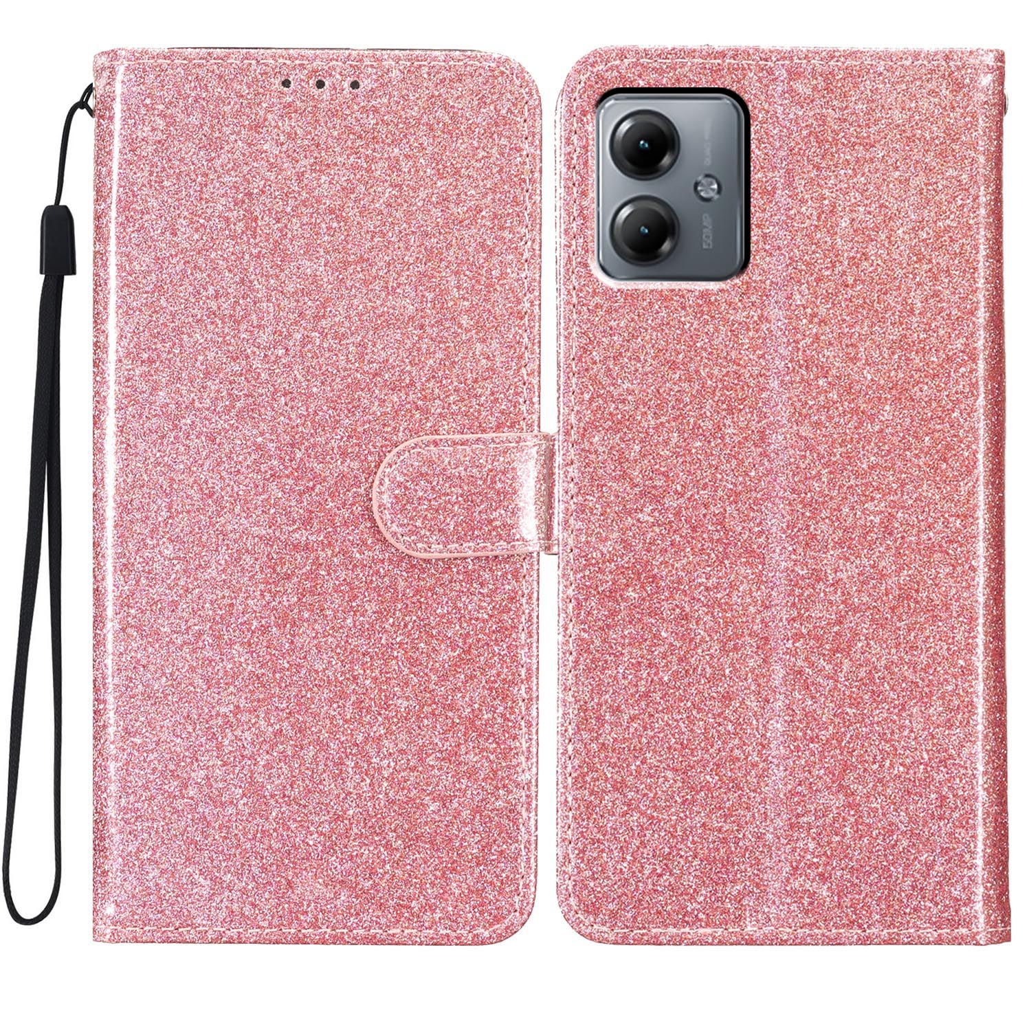 

Für Motorola Moto G14 4G Hülle Glitzern - Roségold, Motorola Moto G14 4G