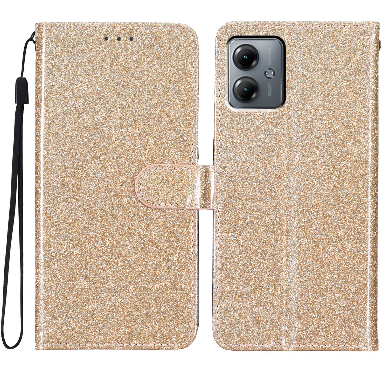

Für Motorola Moto G14 4G Hülle Glitzern - Gold, Motorola Moto G14 4G