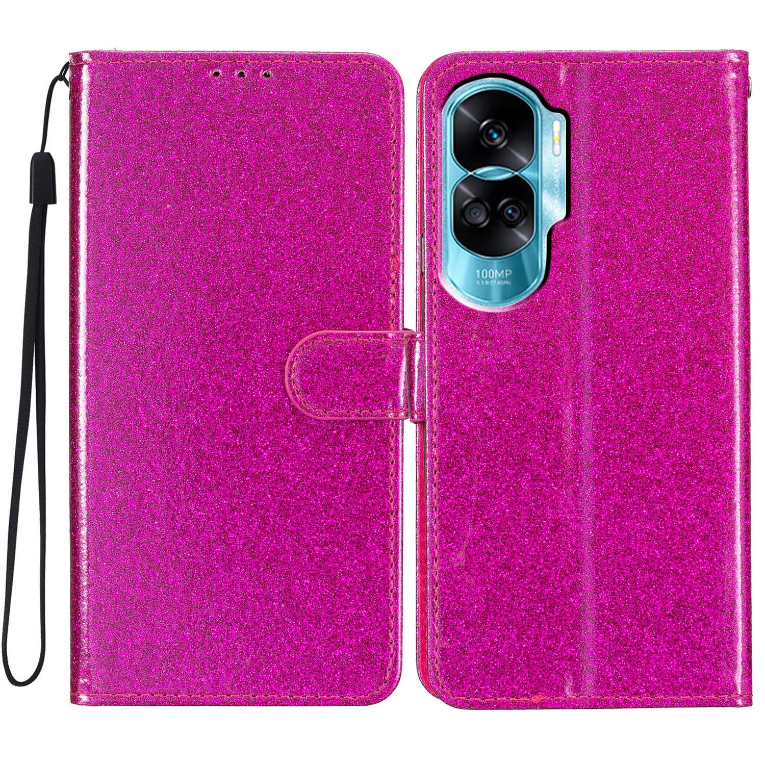 

Für Ehre 90 Lite 5G / X50i 5G Hülle Ständer Glitzern - Rose, Honor 90 Lite 5G