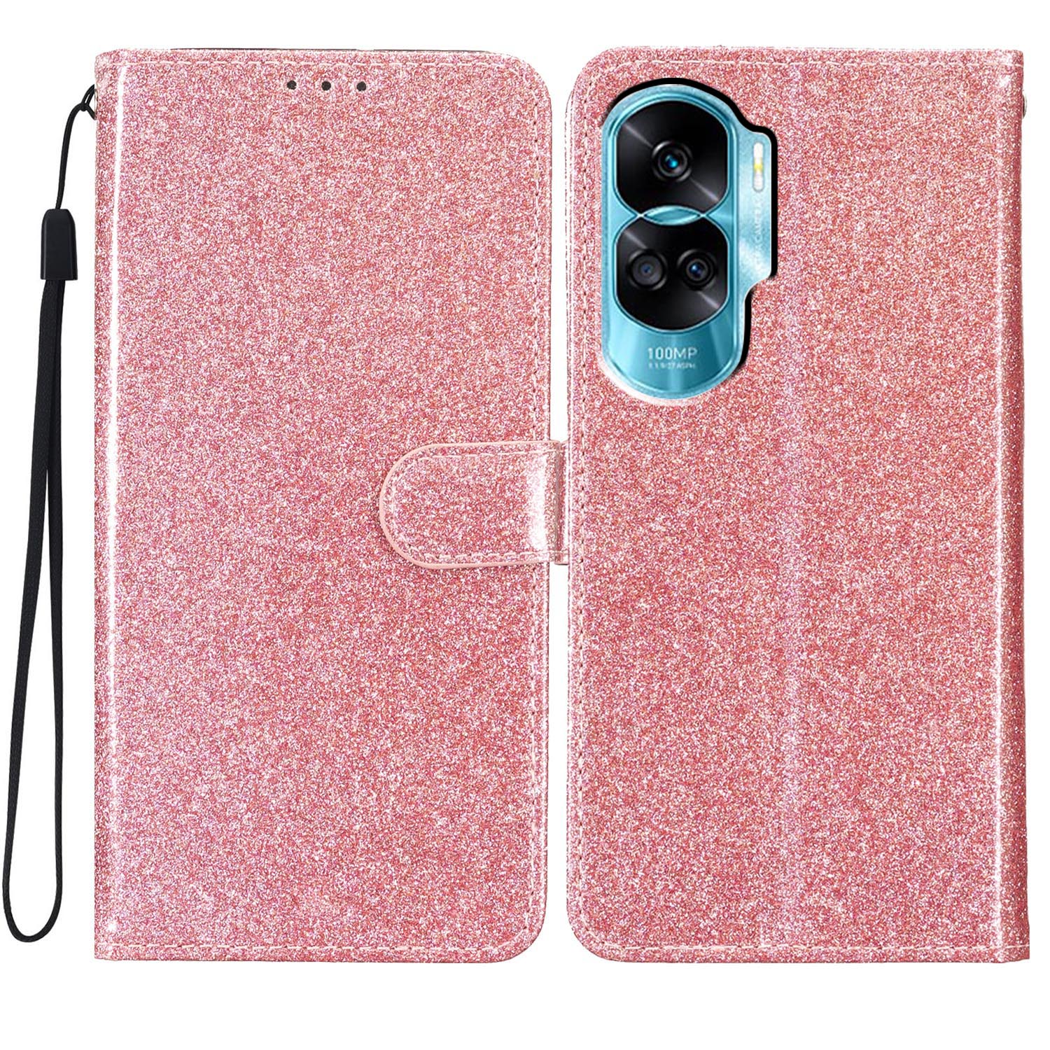 

Für Ehre 90 Lite 5G / X50i 5G Hülle Ständer Glitzern - Roségold, Honor 90 Lite 5G