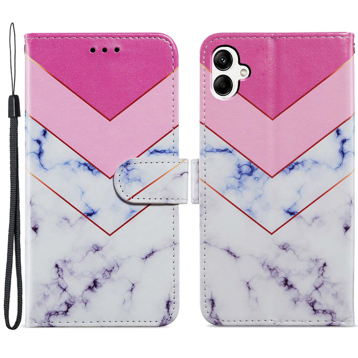

Für Samsung Galaxy A05 4G -koffer -musterdruckständer PU Leder -telefonabdeckung - Rauch Marmor, Samsung Galaxy A05 4G