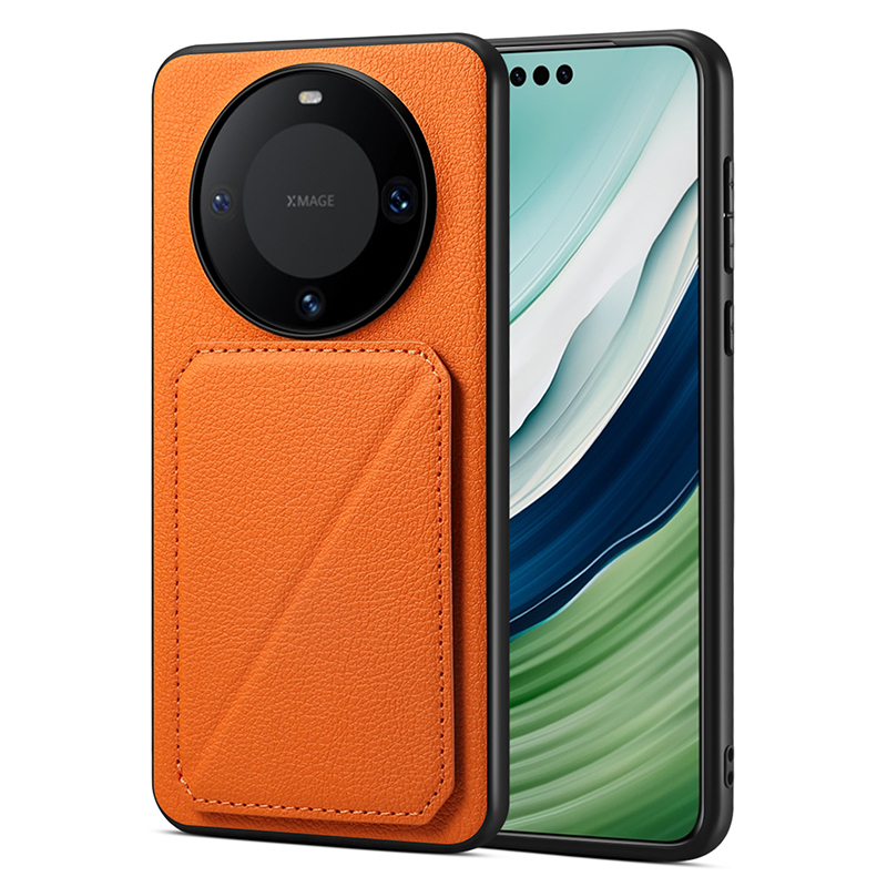 

Für Huawei Mate 60 / 60 Pro Case Calf Texture PU+PC+TPU -telefonschale Mit Kartensteckplatz - Orange, Huawei Mate 60 Pro