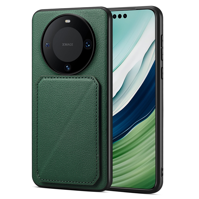 

Für Huawei Mate 60 / 60 Pro Case Calf Texture PU+PC+TPU -telefonschale Mit Kartensteckplatz - Grün, Huawei Mate 60 Pro