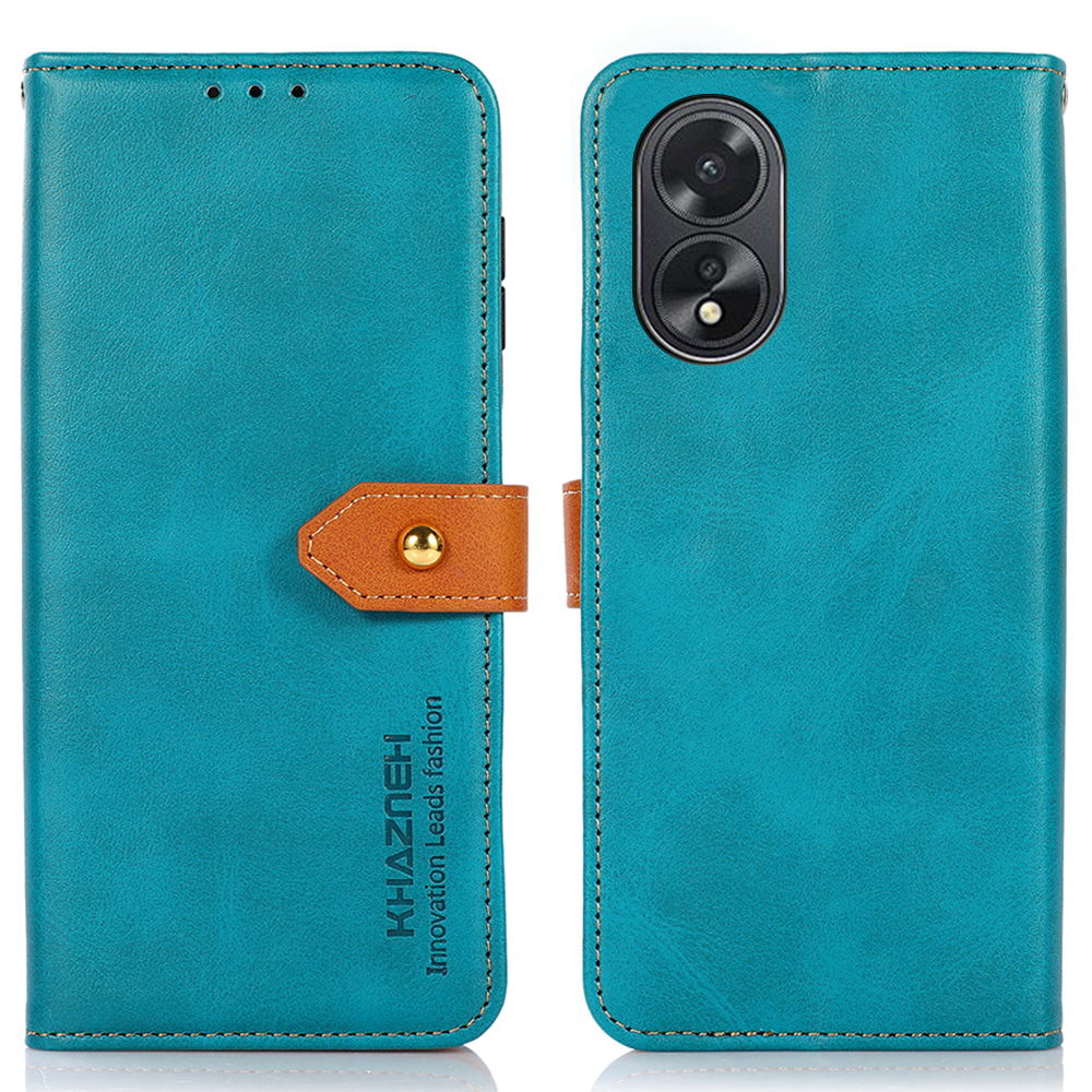

Khazneh Für Oppo A38 4G Hülle Kuhlattenstruktur PU Lederständer Telefonabdeckung Brieftasche - Blau, Oppo A38 4G