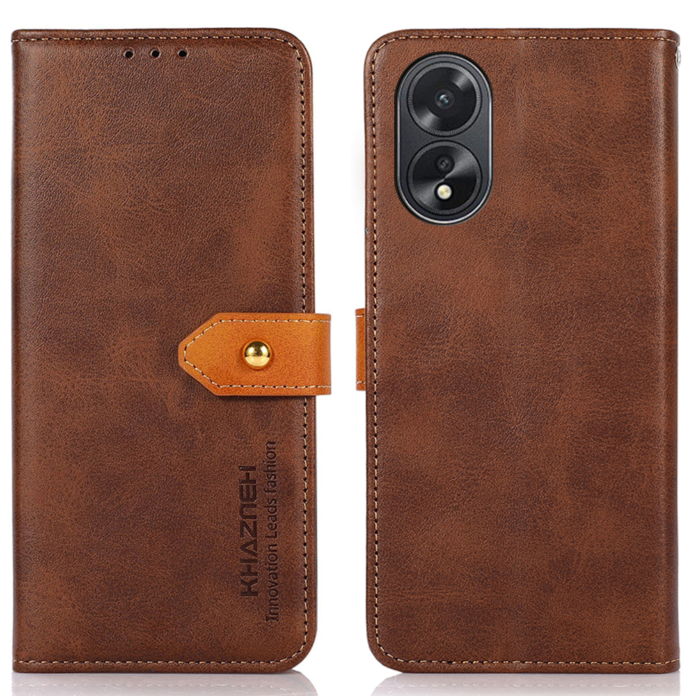

Khazneh Für Oppo A38 4G Hülle Kuhlattenstruktur PU Lederständer Telefonabdeckung Brieftasche - Braun, Oppo A38 4G