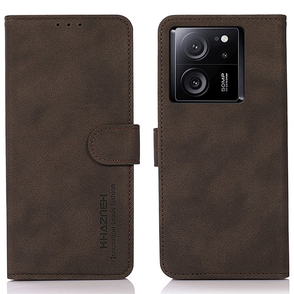 

Khazneh Für Xiaomi 13t / Redmi K60 Ultra-hülle-telefonständer Abdeckung Schlanker Pu-leder-brieftasche - Braun, Xiaomi Redmi K60 Ultra