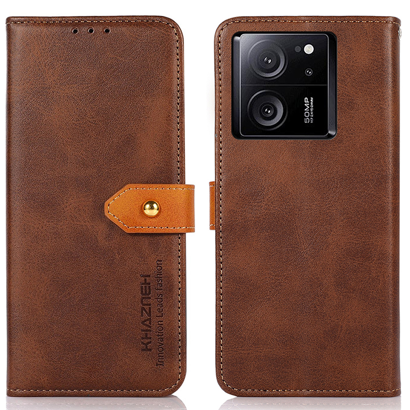 

Khazneh Für Xiaomi Redmi K60 Ultra / 13t Hülle PU Leder Telefon Deckungsständer Brieftasche - Braun, Xiaomi Redmi K60 Ultra