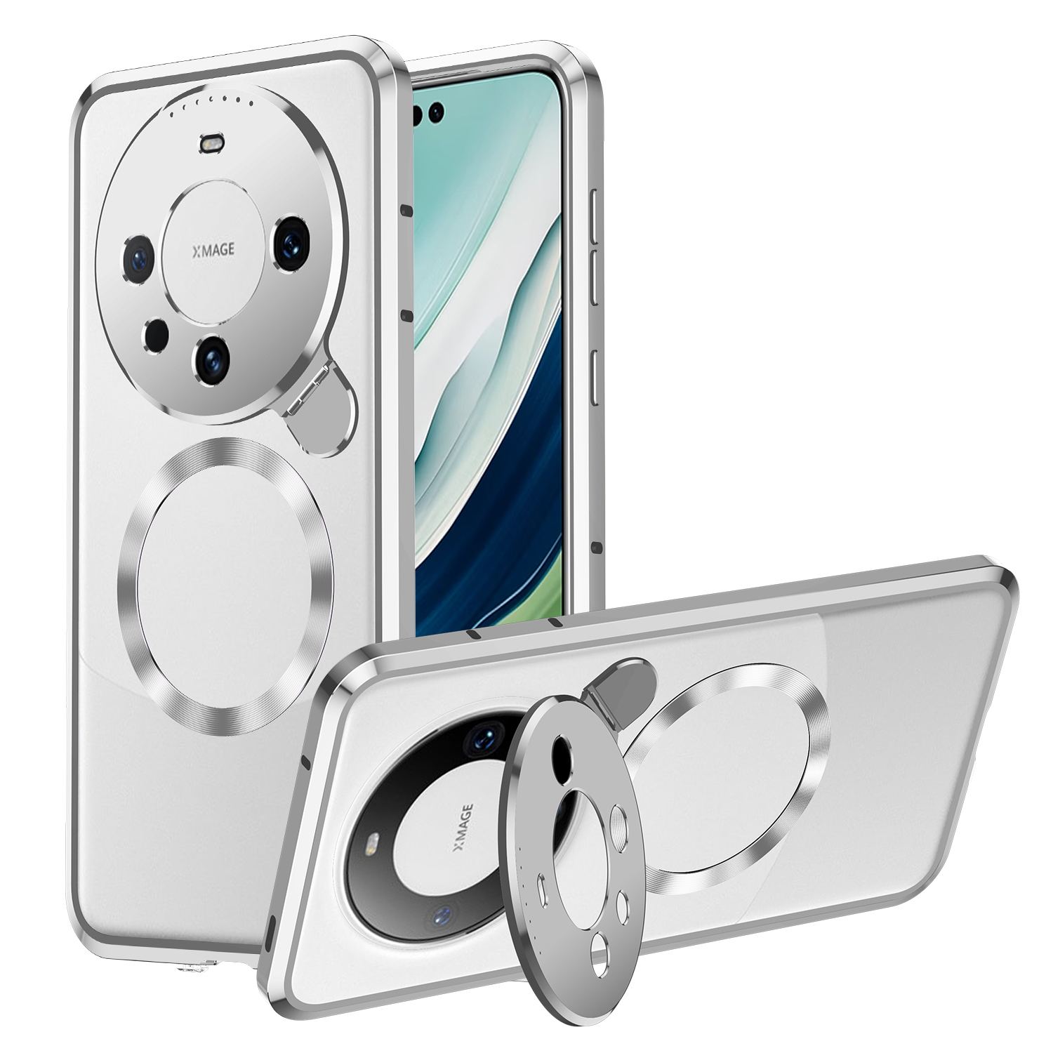 

Für Huawei Mate 60 Pro / Mate 60 Pro+ Case Aluminiumlegierung+ pc Aroma Telefonabdeckung - Silber, Huawei Mate 60 Pro