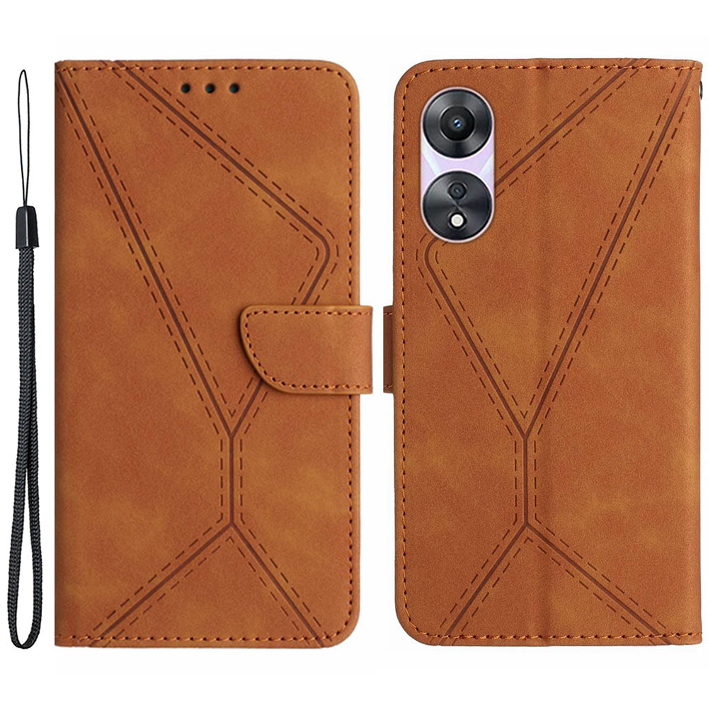 

HT05 Für Oppo A18 4G / A38 4G Hülle PU Leder Brieftasche Klappständer Telefonabdeckung - Braun, Oppo A38 4G