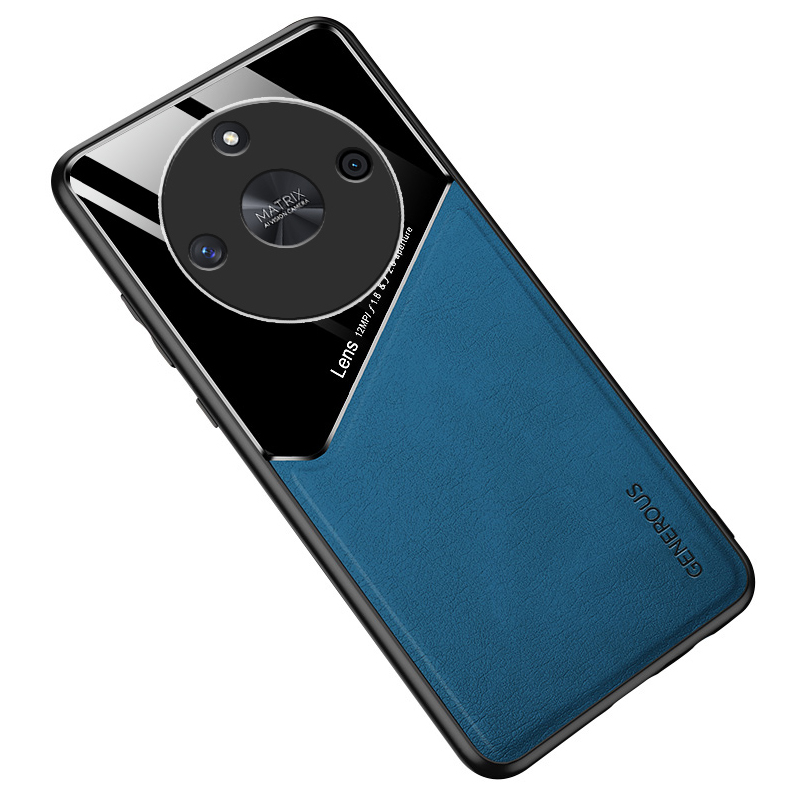 

Für Ehren X50 Hülle PU Leder+tpu+pc -telefonschutzabdeckung Mit Autohalterung Metallblatt - Blau, Honor X50