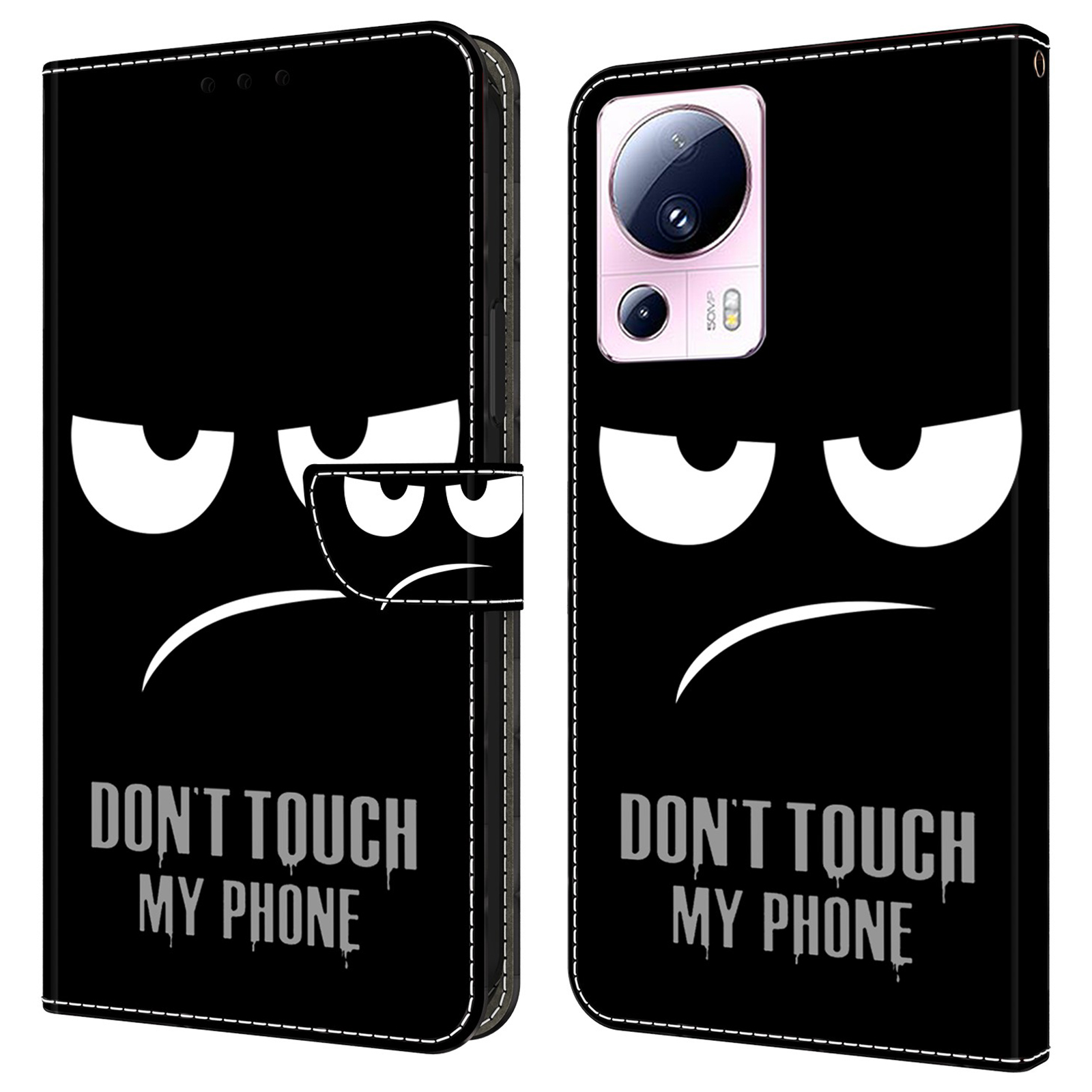 

Für Xiaomi 13 Lite / Civi 2 5G Wallet Case 3D Muster Druckleder Lederschockdelie Telefonabdeckung - Berühre Mein Handy Nicht, Xiaomi 13 Lite