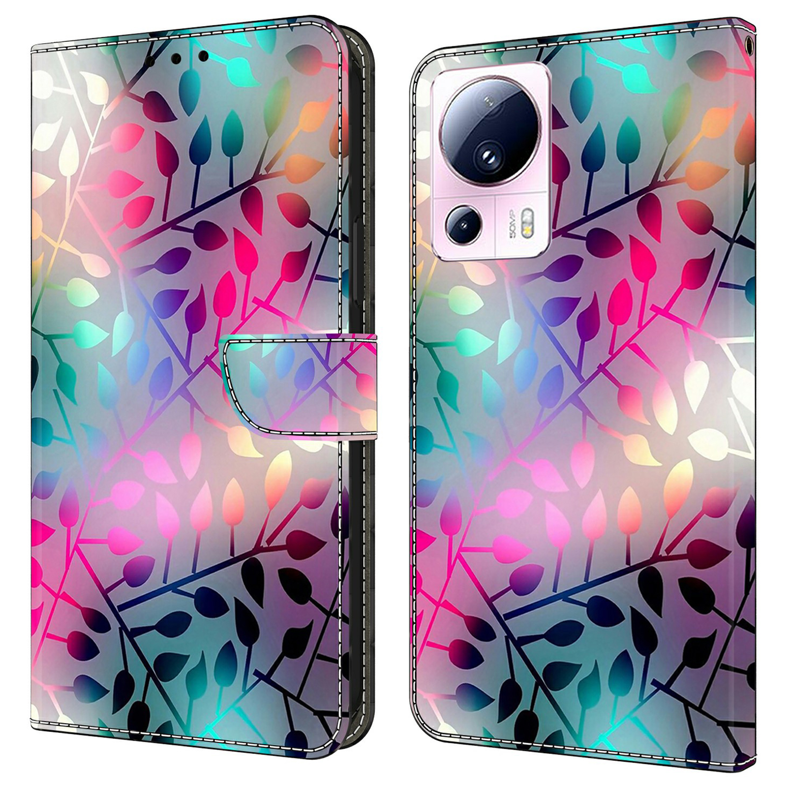 

Für Xiaomi 13 Lite / Civi 2 5G Wallet Case 3D Muster Druckleder Lederschockdelie Telefonabdeckung - Ahornblatt, Xiaomi 13 Lite