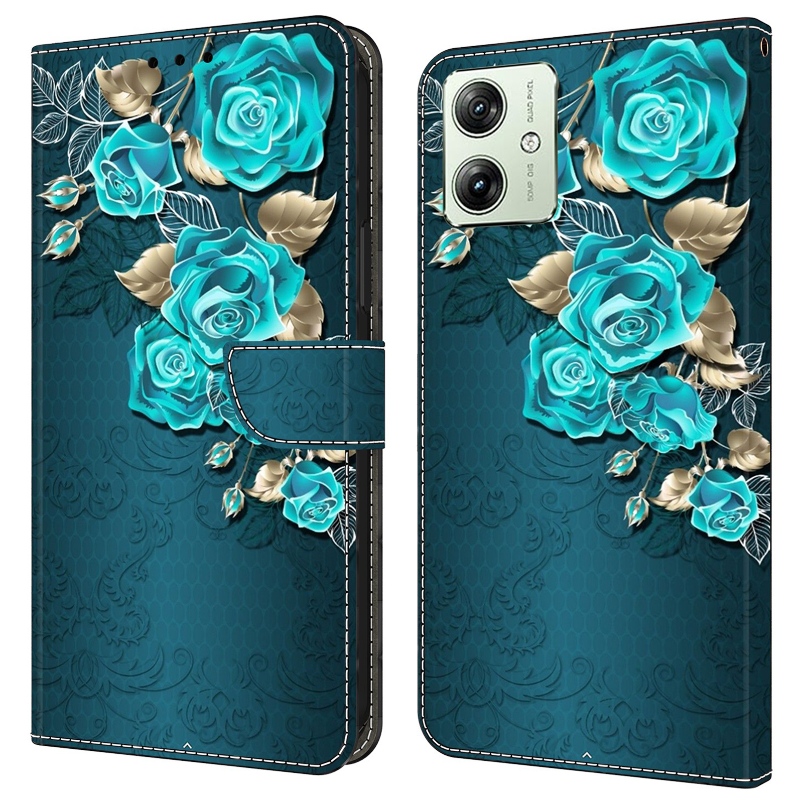 

Brieftasche Telefonhülle Für Motorola Moto G54 5G Hülle 3D -muster Druckleder -flip -abdeckung - Blaue Rose, Motorola Moto G54 5G