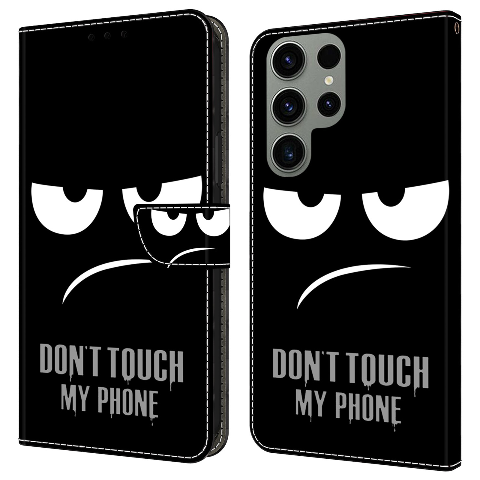 

Für Samsung Galaxy S23 Ultra Case Protective Wallet Phone Case Mit Ständer - Berühre Mein Handy Nicht, Galaxy S23 Ultra