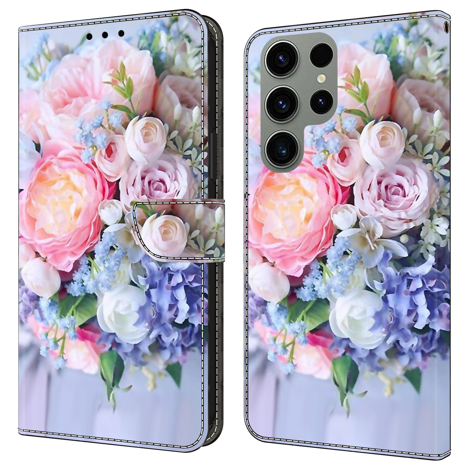 

Für Samsung Galaxy S23 Ultra Case Protective Wallet Phone Case Mit Ständer - Farbenfrohe Blume, Galaxy S23 Ultra