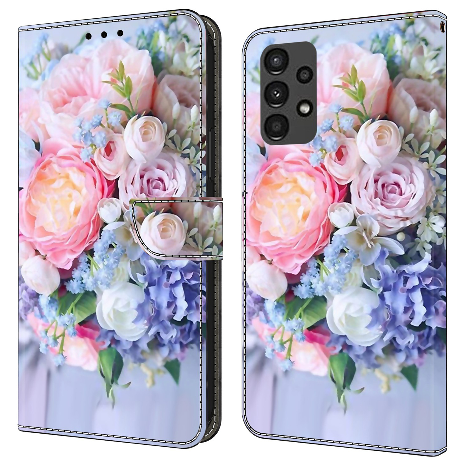 

Für Samsung Galaxy A13 5G / A13 4G Hülle Schutz Lederflip -telefonabdeckung - Farbenfrohe Blume, Galaxy A13 5G