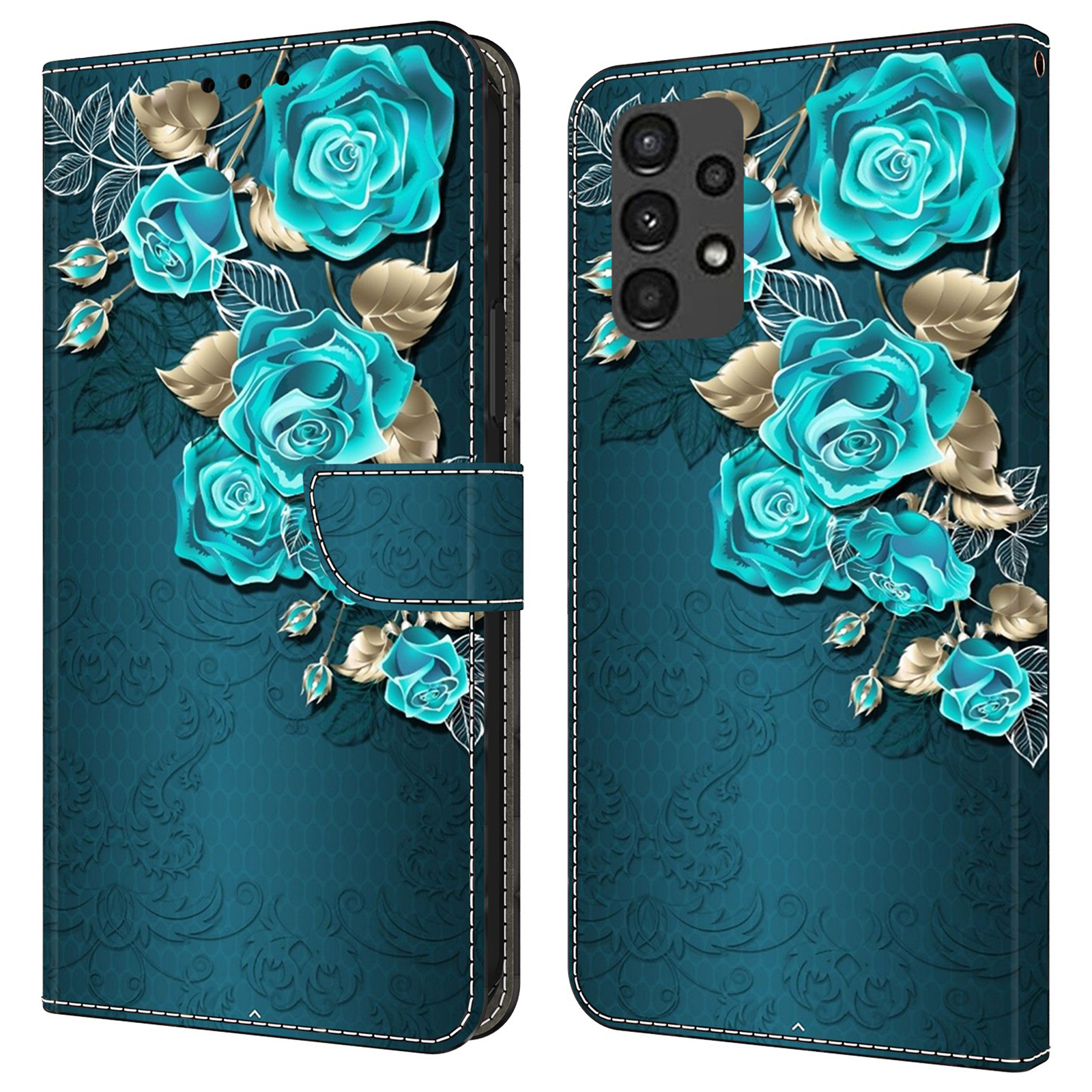 

Für Samsung Galaxy A13 5G / A13 4G Hülle Schutz Lederflip -telefonabdeckung - Blaue Rose, Galaxy A13 5G