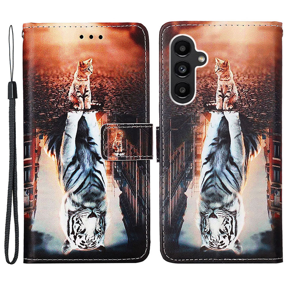 

Yb-muster-druckleder-leder-serie-4 Für Samsung Galaxy A05s 4G Hasten Stonde Wallete Helte Fort - Katze Und Tiger, Samsung Galaxy A05s 4G