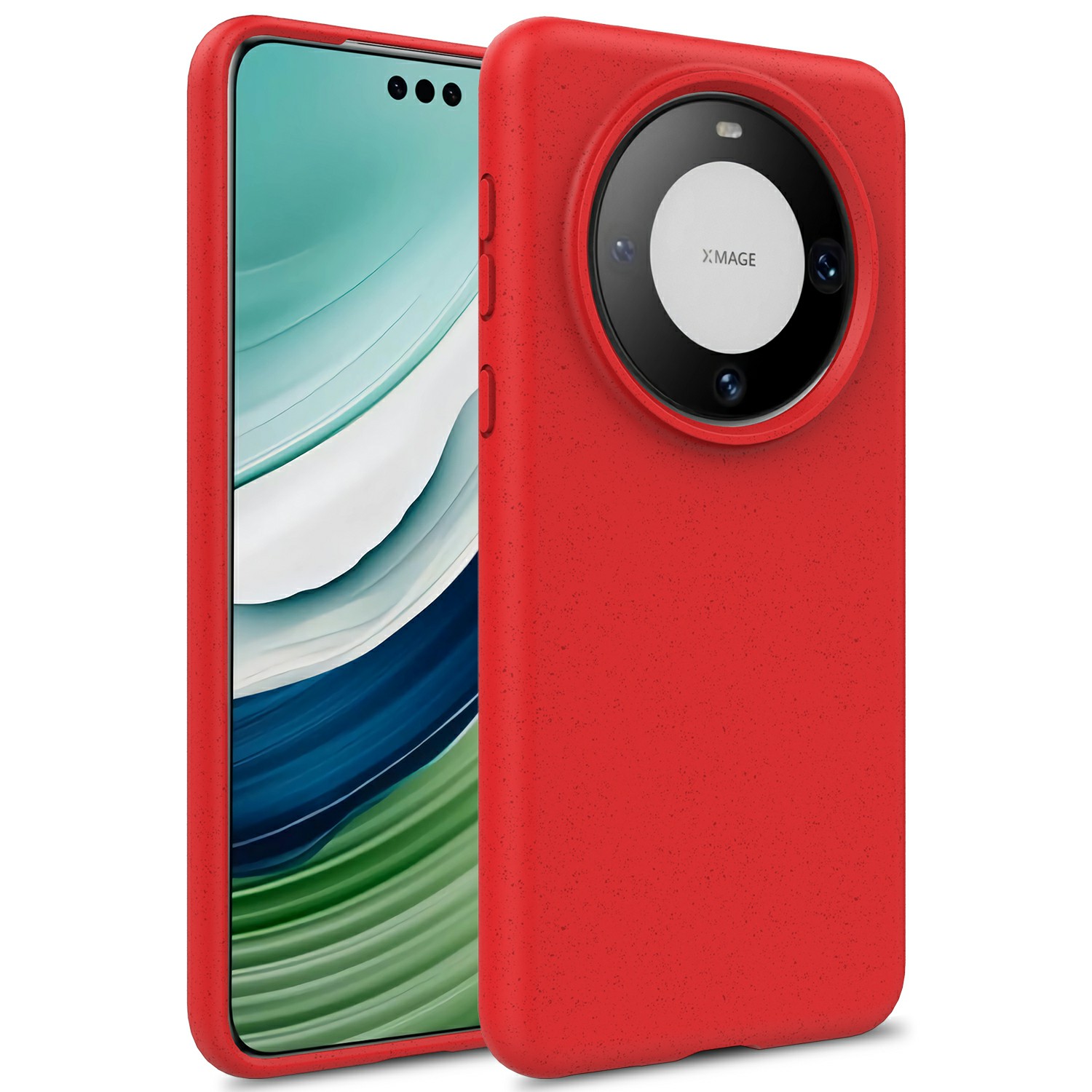 

Für Huawei Mate 60 Pro Case Anti-Drop Biologisch Abbaubarer Wheat Stroh+tpu Hybrid-telefonabdeckung - Rot, Huawei Mate 60 Pro