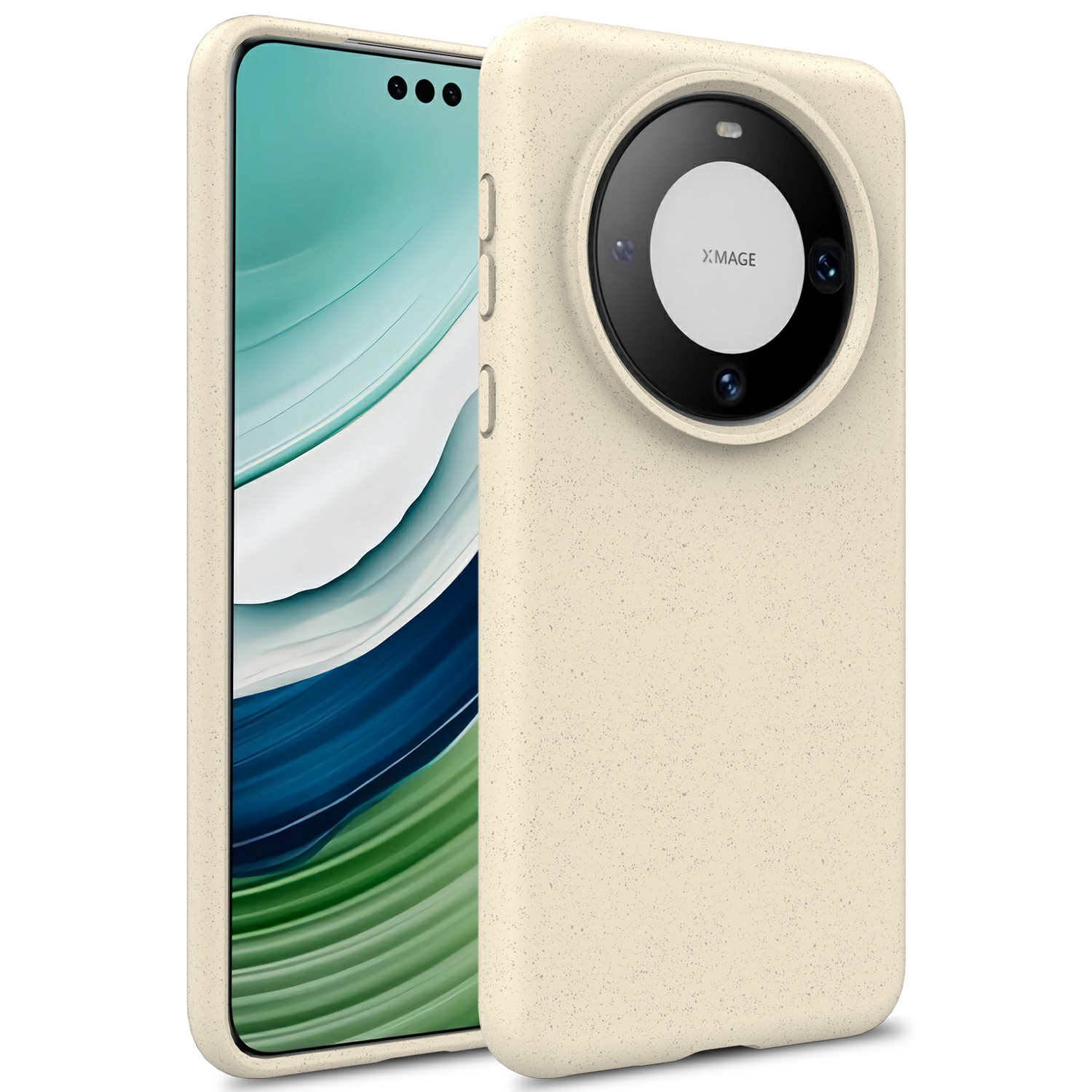 

Für Huawei Mate 60 Pro Case Anti-Drop Biologisch Abbaubarer Wheat Stroh+tpu Hybrid-telefonabdeckung - Beige, Huawei Mate 60 Pro