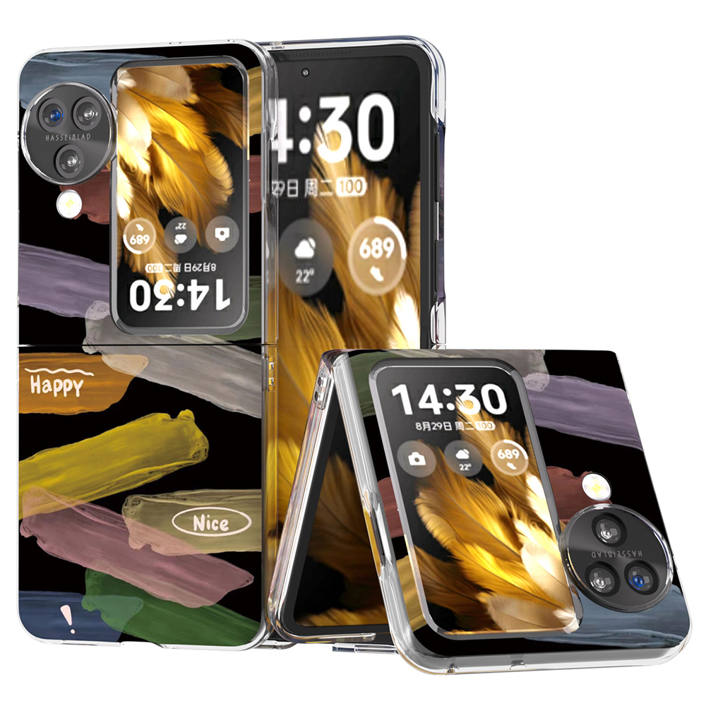 

Für Oppo Finden Sie N3 Flip 5G Hülle Hartes PC -muster -druck Telefonabdeckung - Bunte Pinsel, Oppo Find N3 Flip 5G
