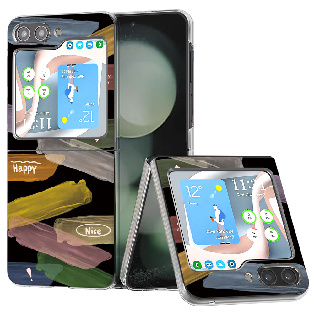 

Für Samsung Galaxy Z Flip5 5G Fallmuster Druck Anti-kratzer-pc-telefonabdeckung - Bunte Pinsel, Galaxy Z Flip5 5G