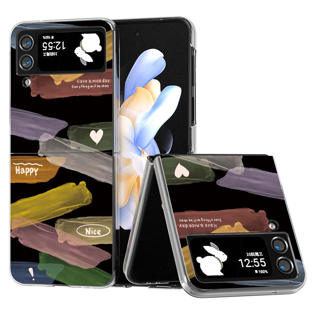 

Für Samsung Galaxy Z Flip4 5G Hülle Schockdosiger PC -musterdruck Telefonabdeckung - Bunte Pinsel, Galaxy Z Flip4 5G