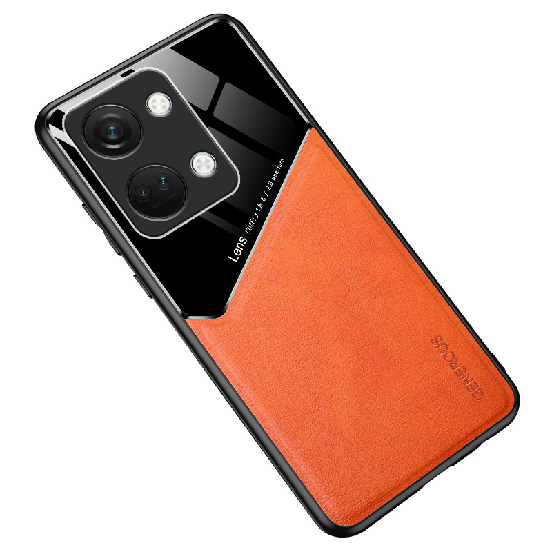

Für OnePlus Nord 3 5g / Ace 2V Hülle Drop-proof Pu-lederbeschichtete Tpu+pc-telefonabdeckung - Orange, OnePlus Nord 3 5G