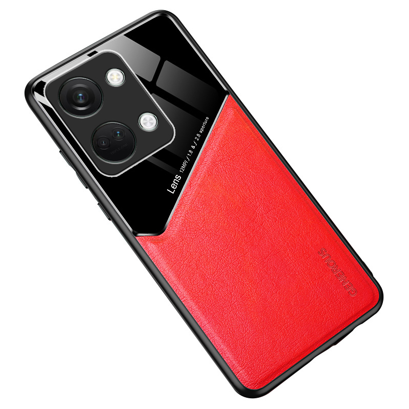

Für OnePlus Nord 3 5g / Ace 2V Hülle Drop-proof Pu-lederbeschichtete Tpu+pc-telefonabdeckung - Rot, OnePlus Nord 3 5G