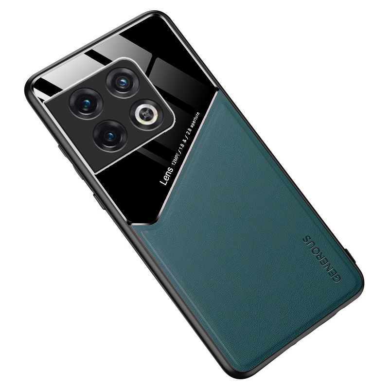 

Für OnePlus 10 Pro 5G Deckelder Leder+tpu+pc Telefon Back Case Support Magnetic Car Halter - Grün, OnePlus 10 Pro 5G