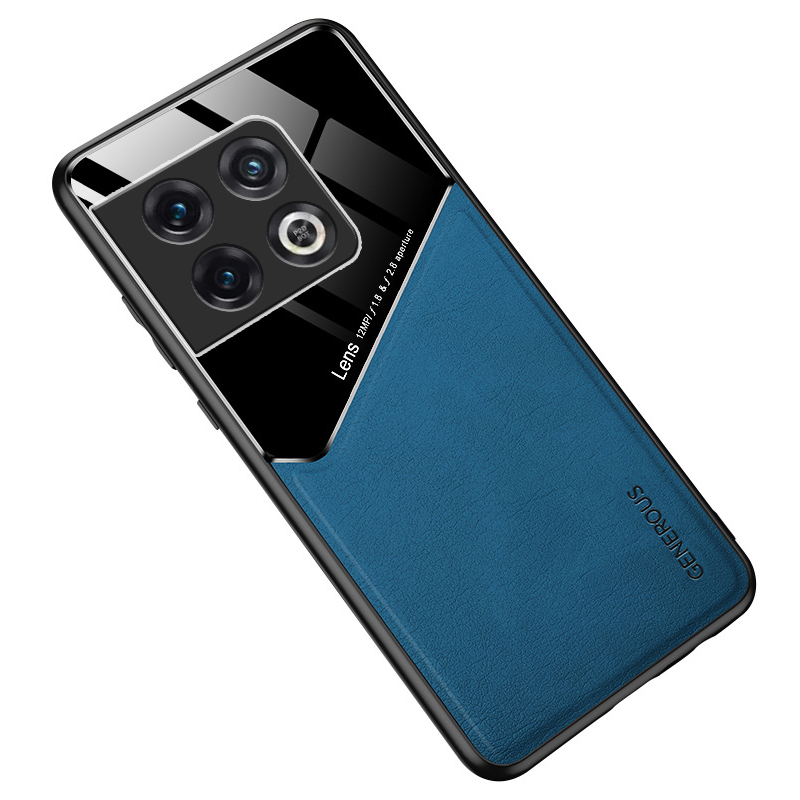 

Für OnePlus 10 Pro 5G Deckelder Leder+tpu+pc Telefon Back Case Support Magnetic Car Halter - Blau, OnePlus 10 Pro 5G