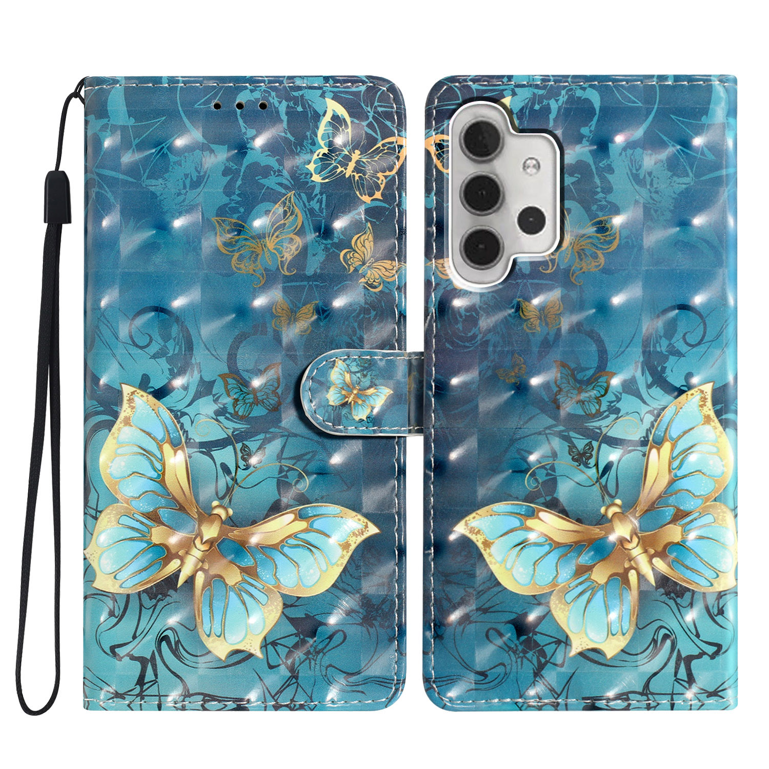 

Für Samsung Galaxy A32 4G (EU -version) Case 3D Muster PU Leder Flip Phone Deckung Mit Brieftasche - Schmetterling, Samsung Galaxy A32 4G (EU Version)