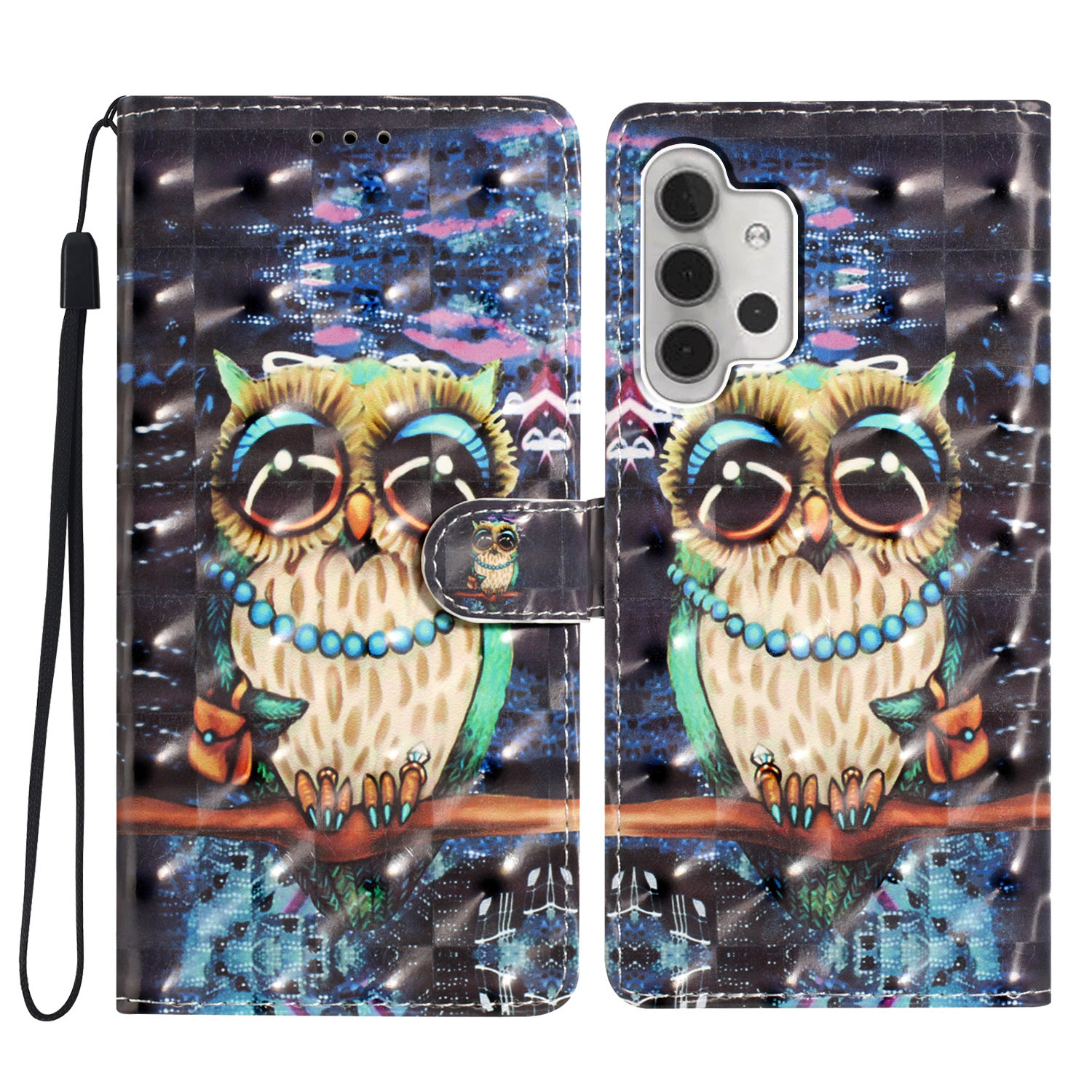 

Für Samsung Galaxy A32 4G (EU -version) Case 3D Muster PU Leder Flip Phone Deckung Mit Brieftasche - Eule, Samsung Galaxy A32 4G (EU Version)