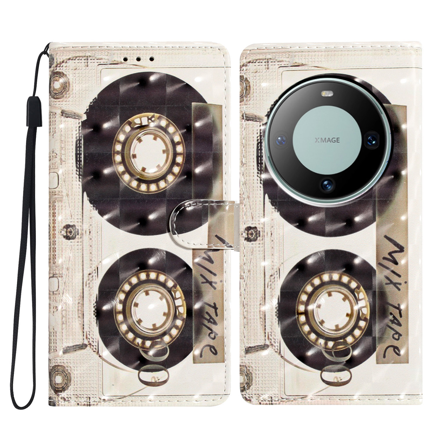 

Für Huawei Mate 60 Pro Case PU Leder 3D Muster Flip Telefonabdeckung Mit Brieftasche - Band, Huawei Mate 60 Pro