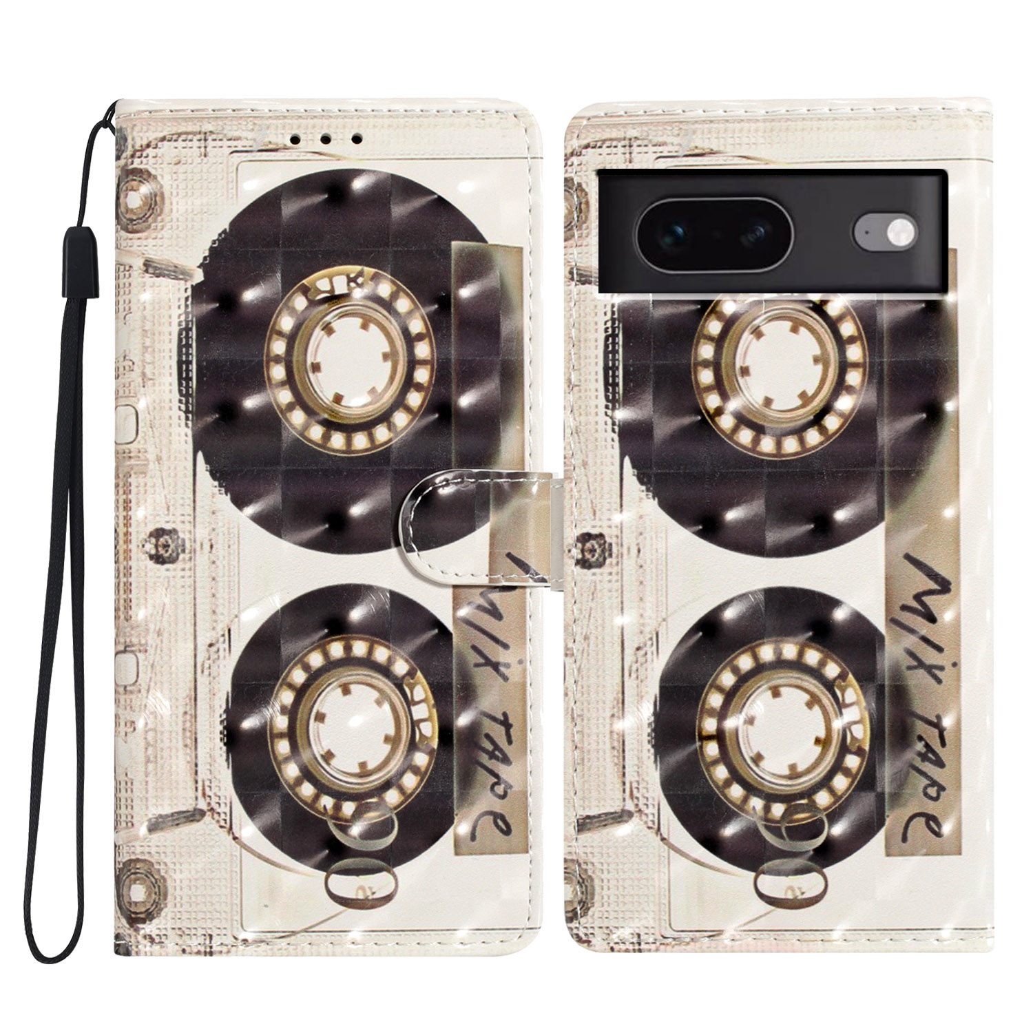 

Für Google Pixel 7 5G Hülle 3D Muster PU Leder Brieftasche Telefonabdeckung - Band, Google Pixel 7 5G